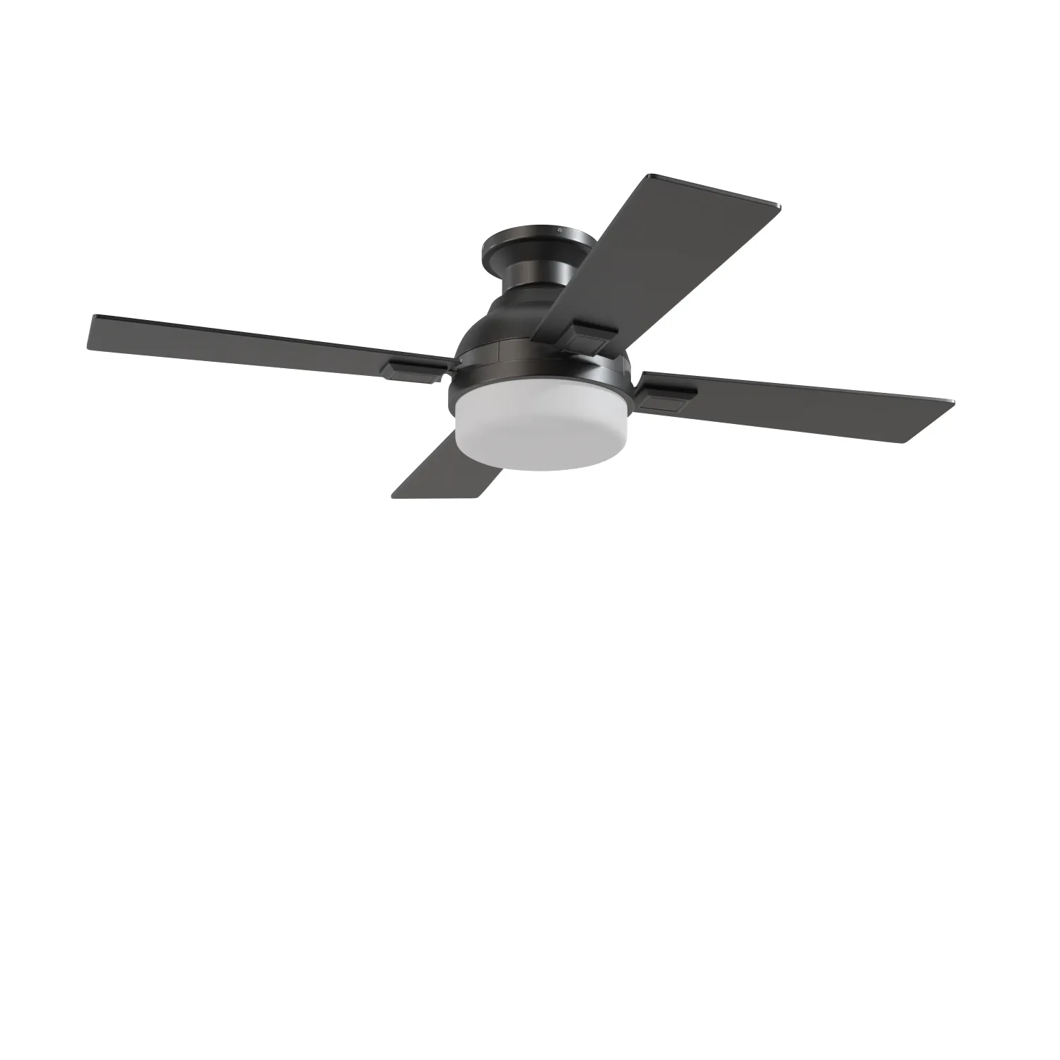 52 Inch Kyrra Matte Black Remote Control Ceiling Fan PBR 3D Model_01